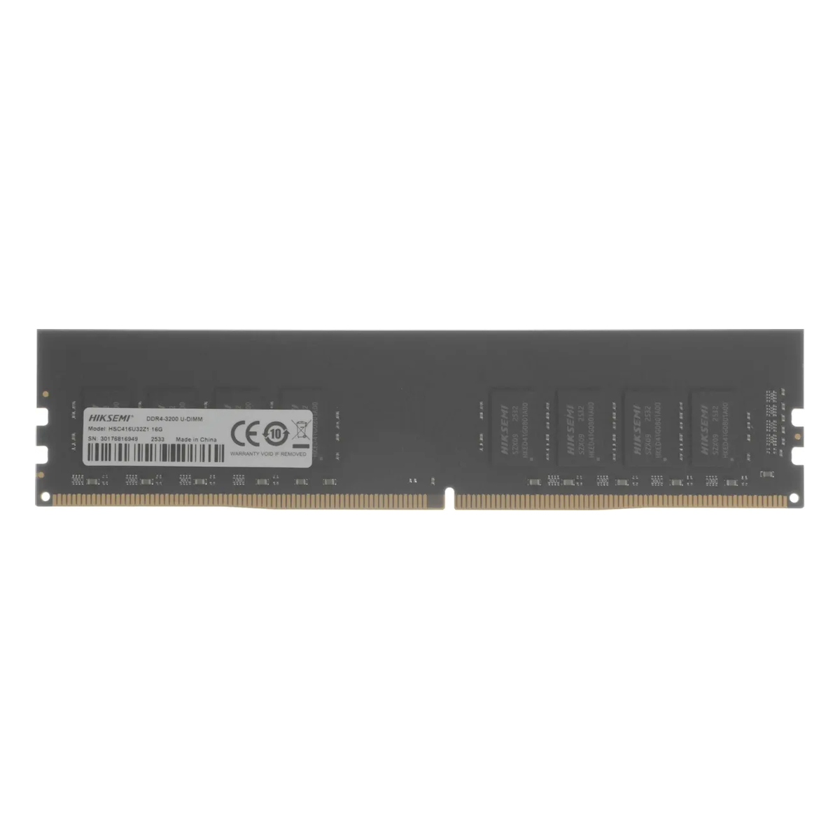 HIKSEMI Hiker 16GB DDR4-3200 desktop RAM — brighter specification-label view