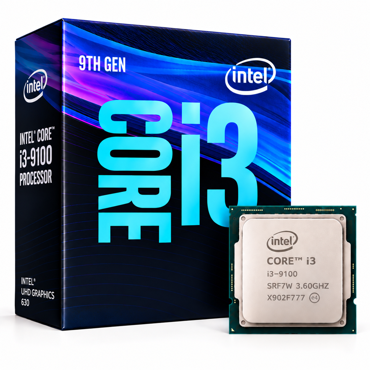 Intel Core i3-9100 processor with 9th Gen Intel Core i3 retail box