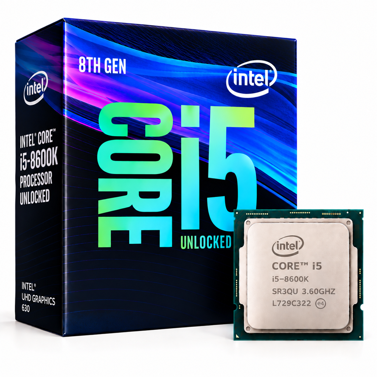 Intel Core i5-8600K processor with 8th Gen Intel Core i5 retail box
