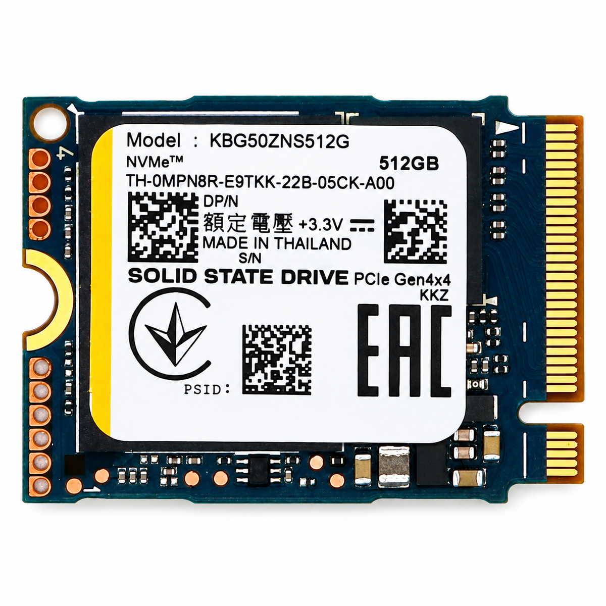 KIOXIA KBG50ZNS512G 512GB M.2 2230 NVMe SSD