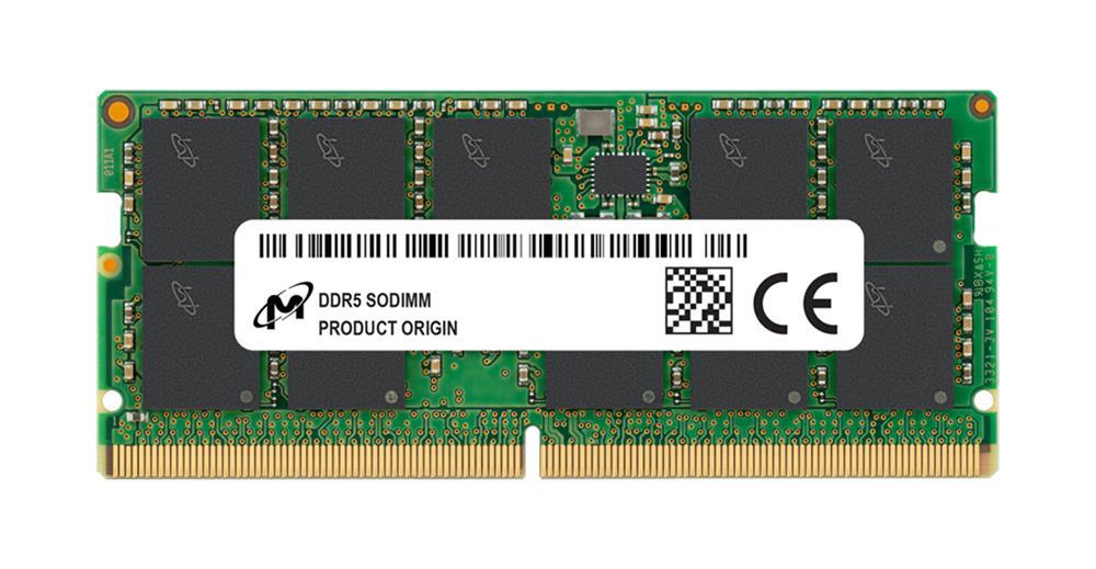 Micron 32GB DDR5-5600 2Rx8 SO-DIMM MTC16C2085S1SC56BD1 white background