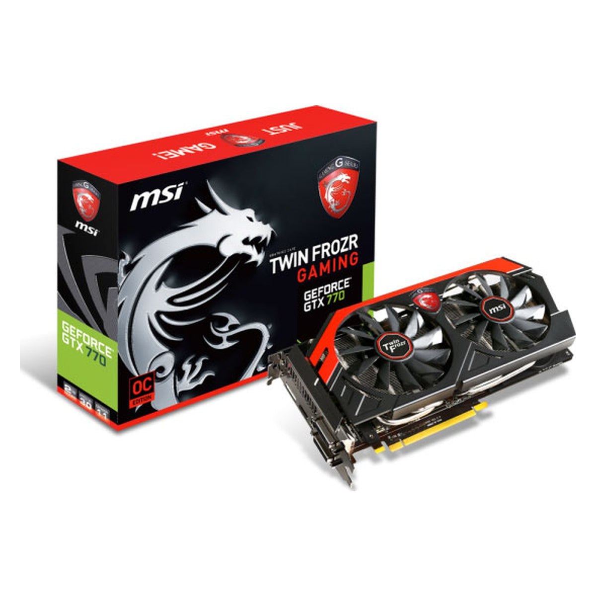 MSI GTX 770 Twin Frozr Gaming 2GB graphics card and retail box – real stock image