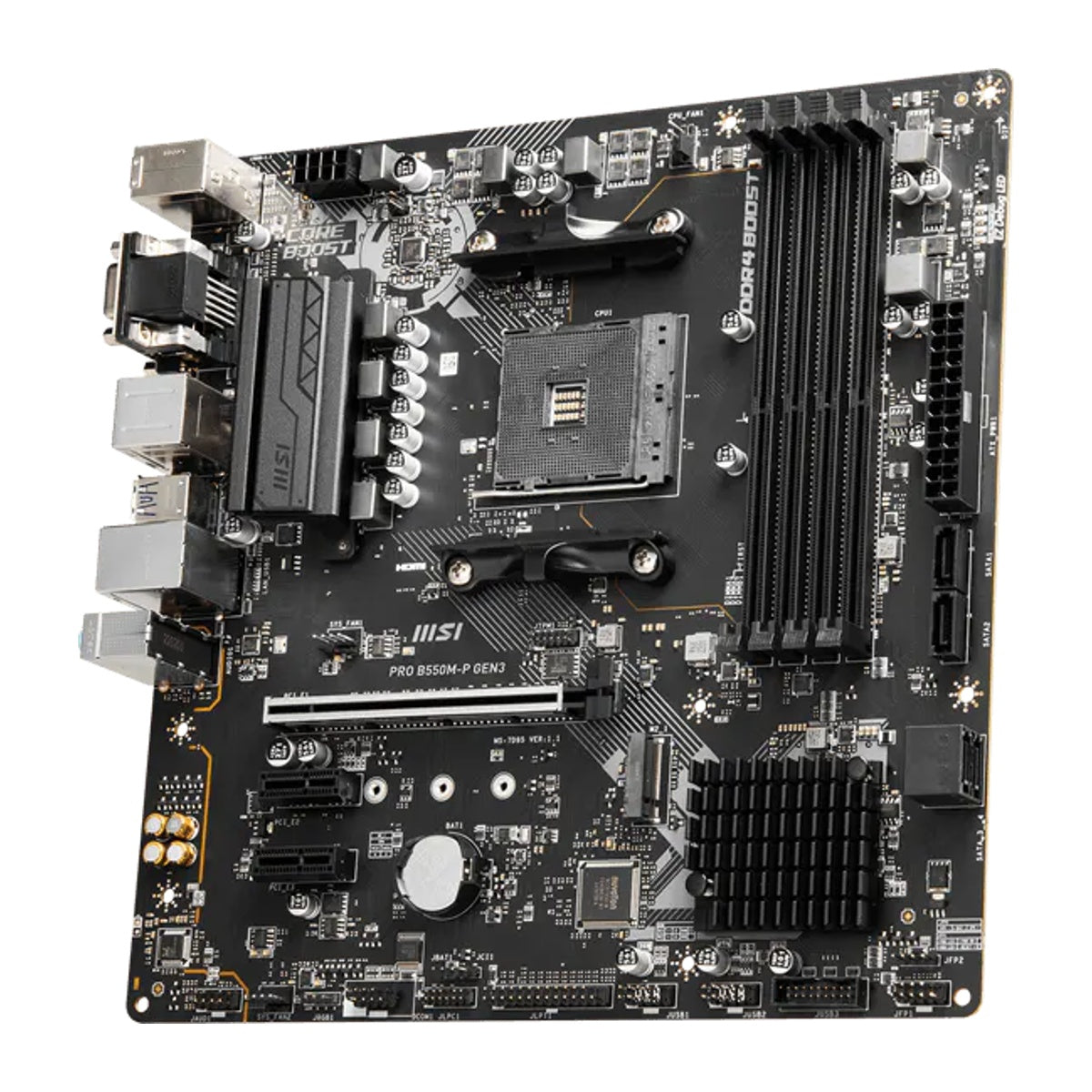 MSI PRO B550M-P GEN3 angled view