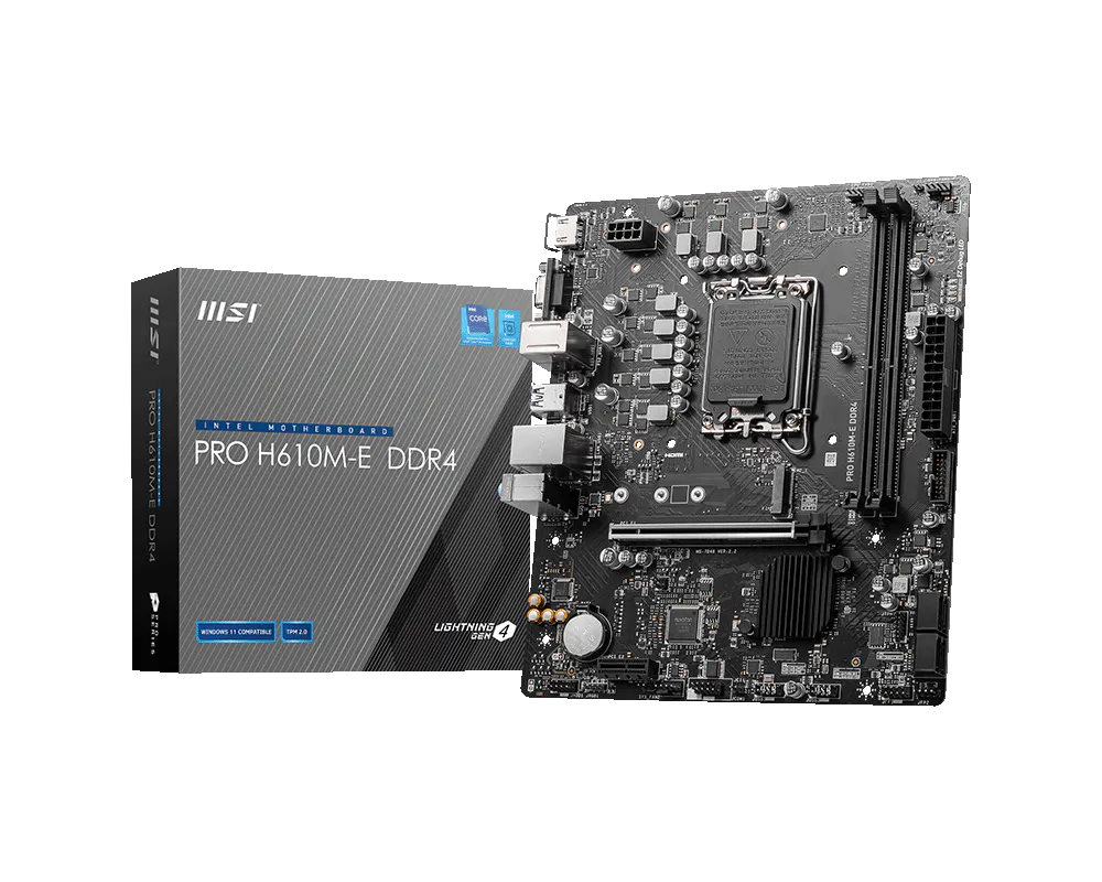 MSI PRO H610M-E DDR4 motherboard front view