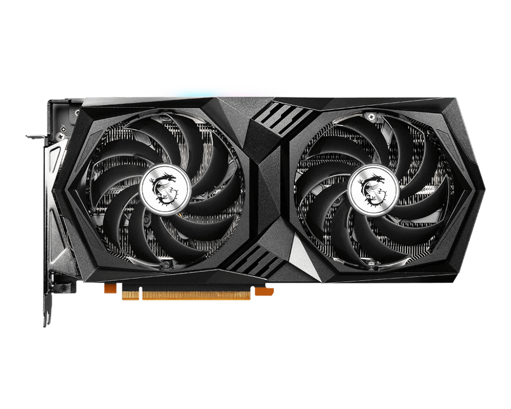 MSI GeForce RTX 3050 GAMING X 8GB graphics card angled view