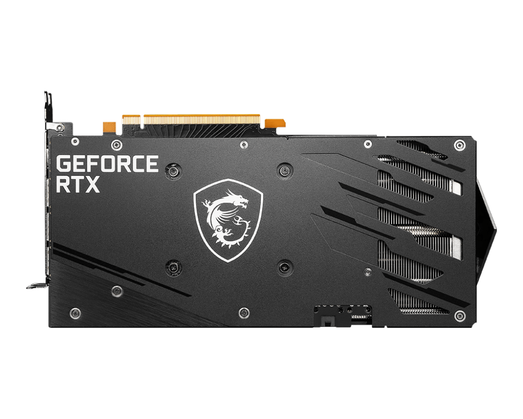 MSI GeForce RTX 3050 GAMING X 8GB graphics card backplate view