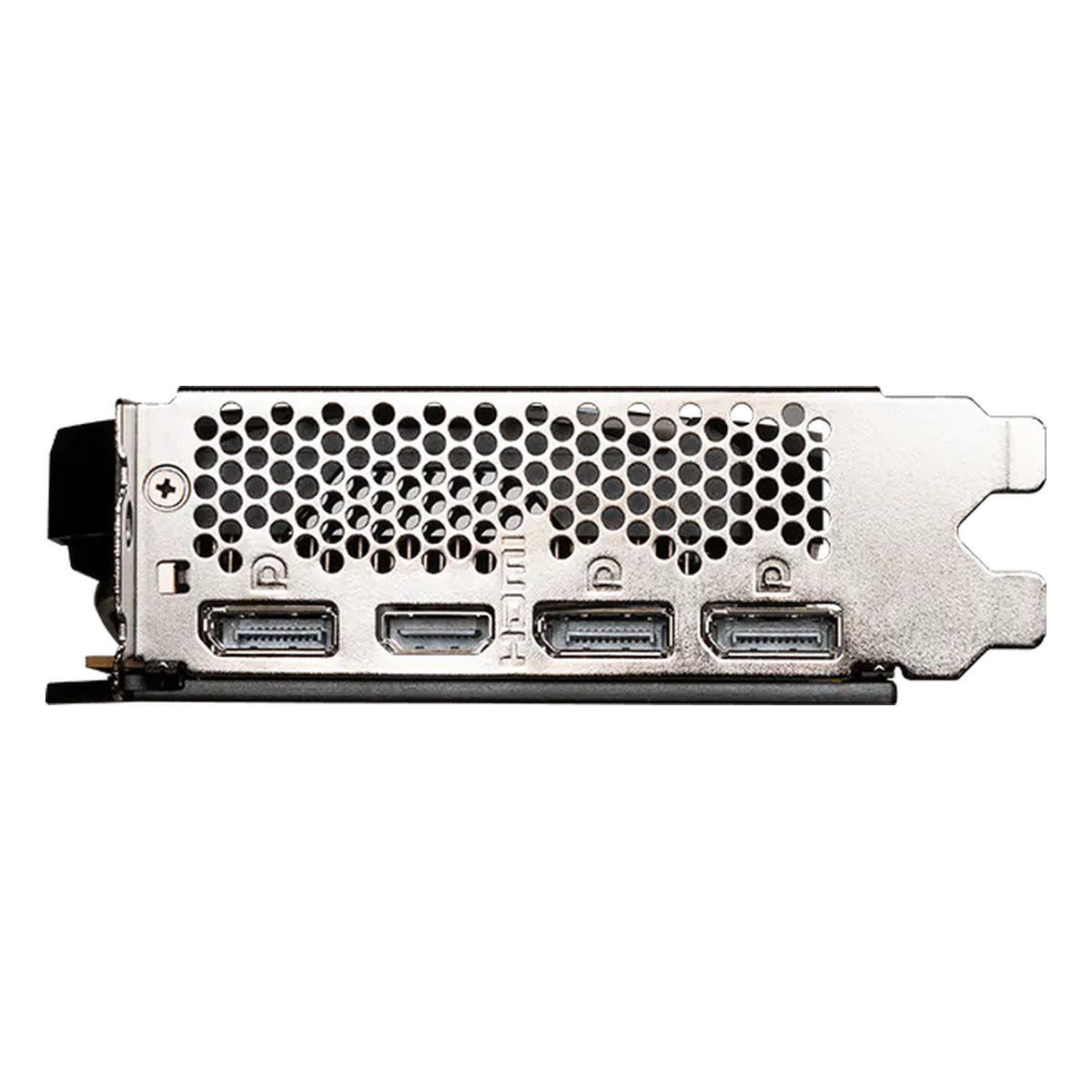 MSI RTX 4060 VENTUS 2X BLACK — ports, white background