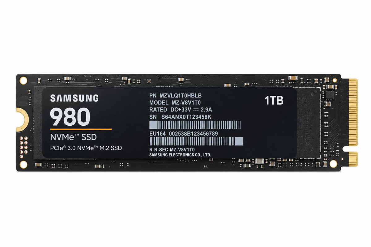 Samsung 980 1TB NVMe SSD centered product image