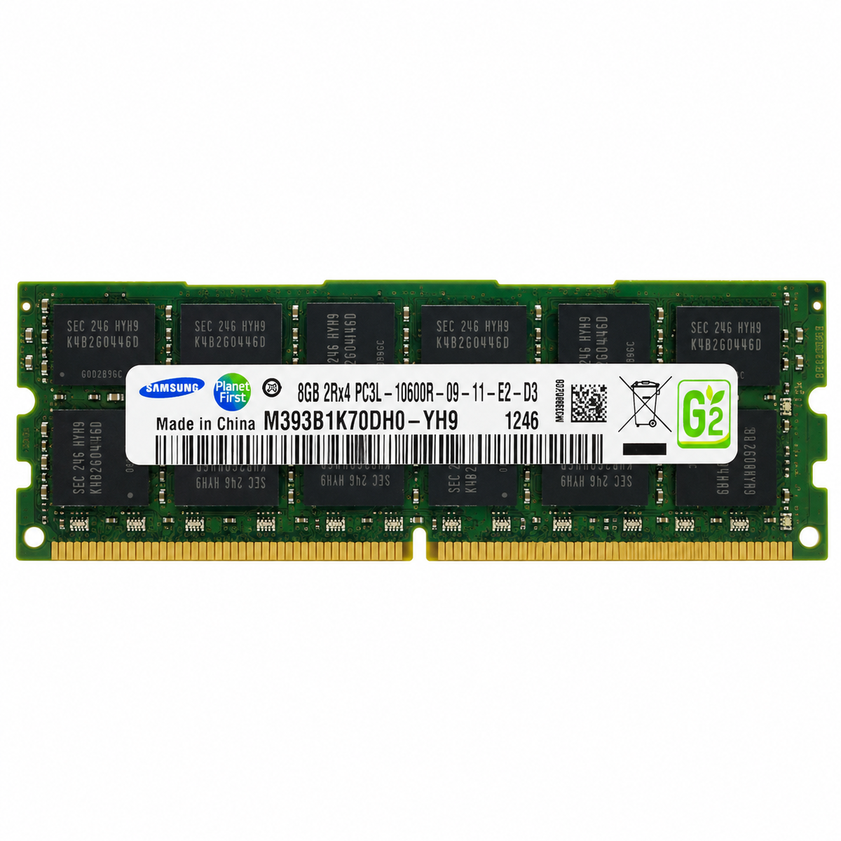 Samsung 8GB DDR3L-1333 ECC Registered Server RAM M393B1K70DH0-YH9