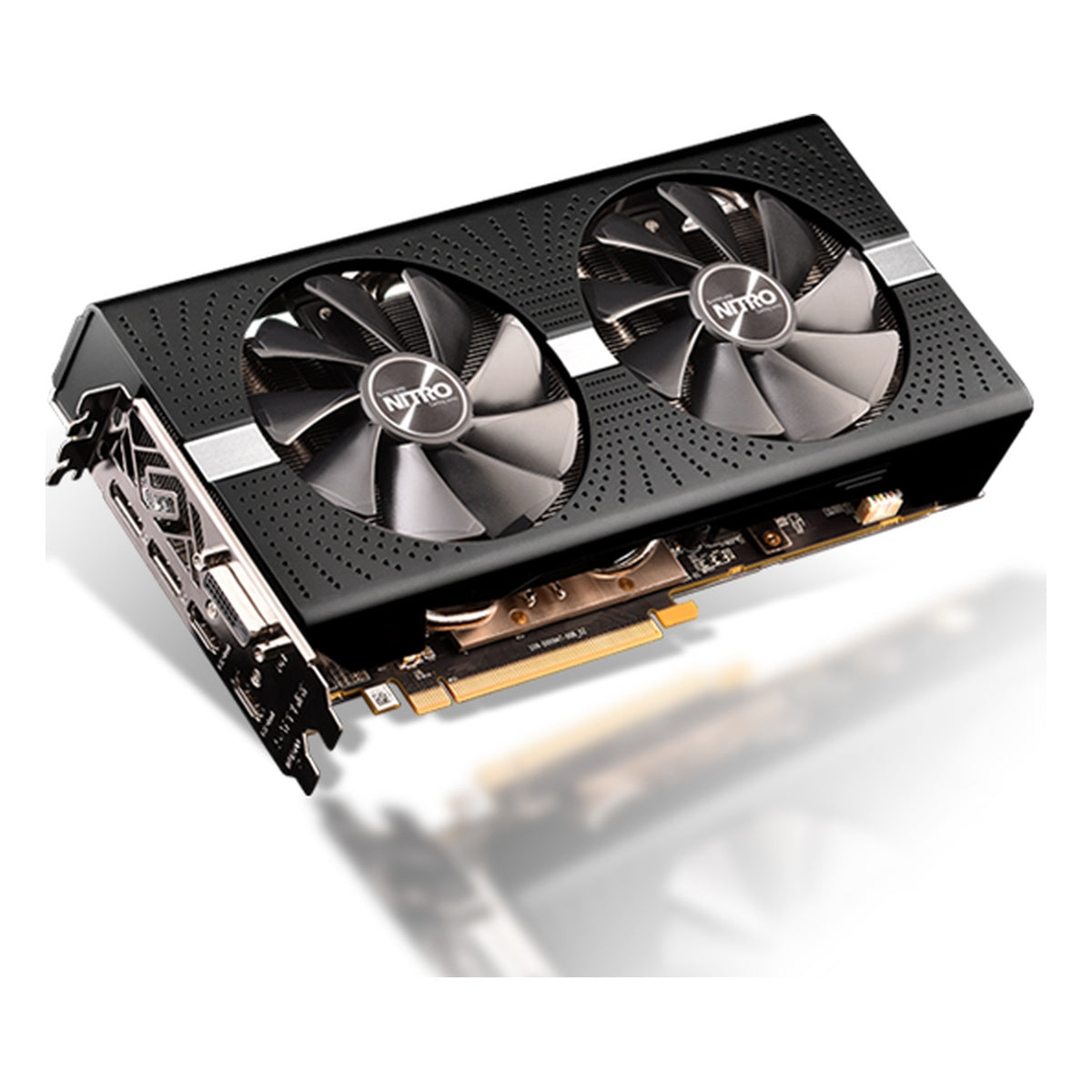 Sapphire NITRO+ Radeon RX 580 8GB standard black edition – angled manufacturer stock view