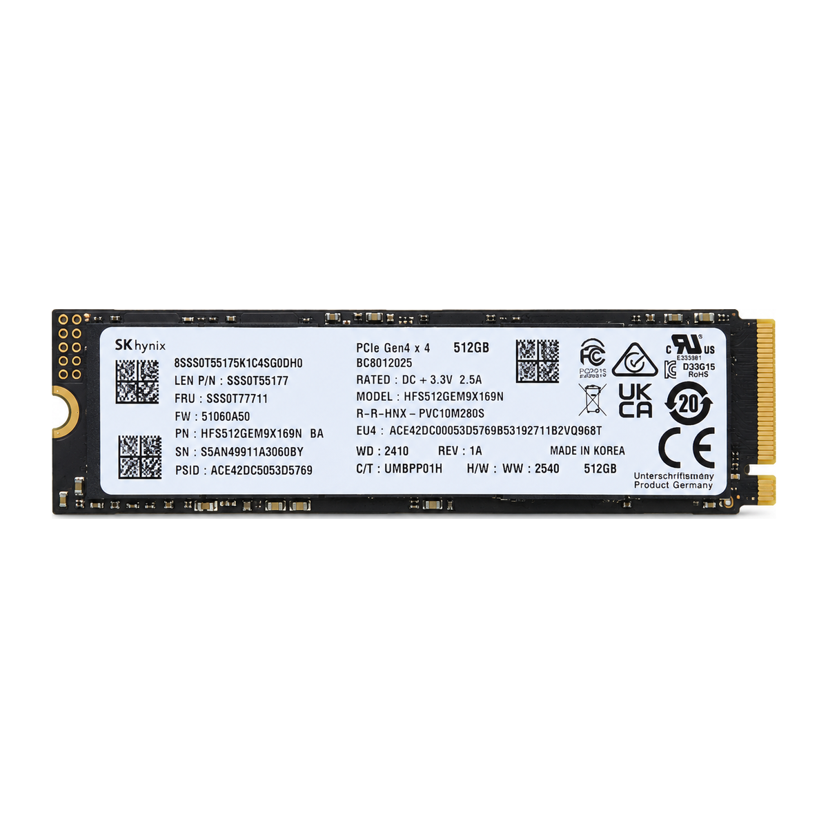 SK hynix PC710 512GB M.2 2280 NVMe — optional upgrade