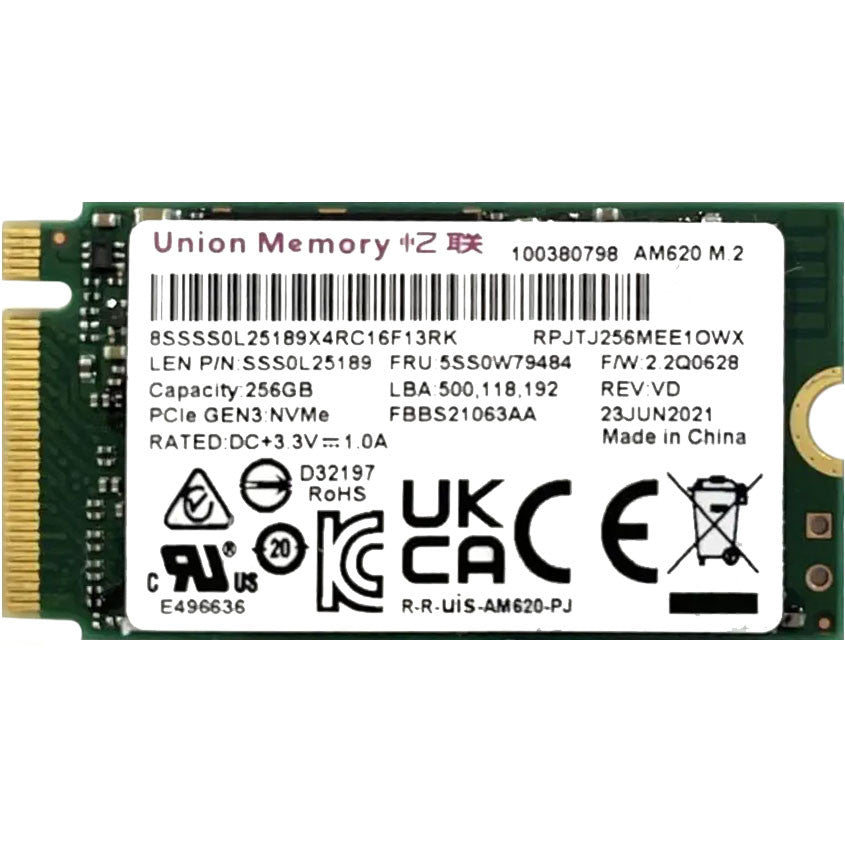 Union Memory AM620 256GB M.2 2242 PCIe NVMe SSD