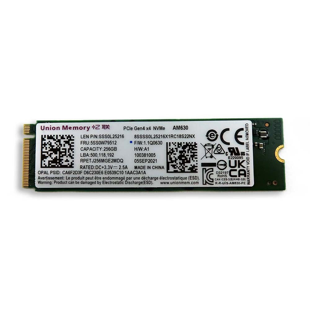 Union Memory AM630 256GB M.2 2280 PCIe Gen4 x4 NVMe SSD