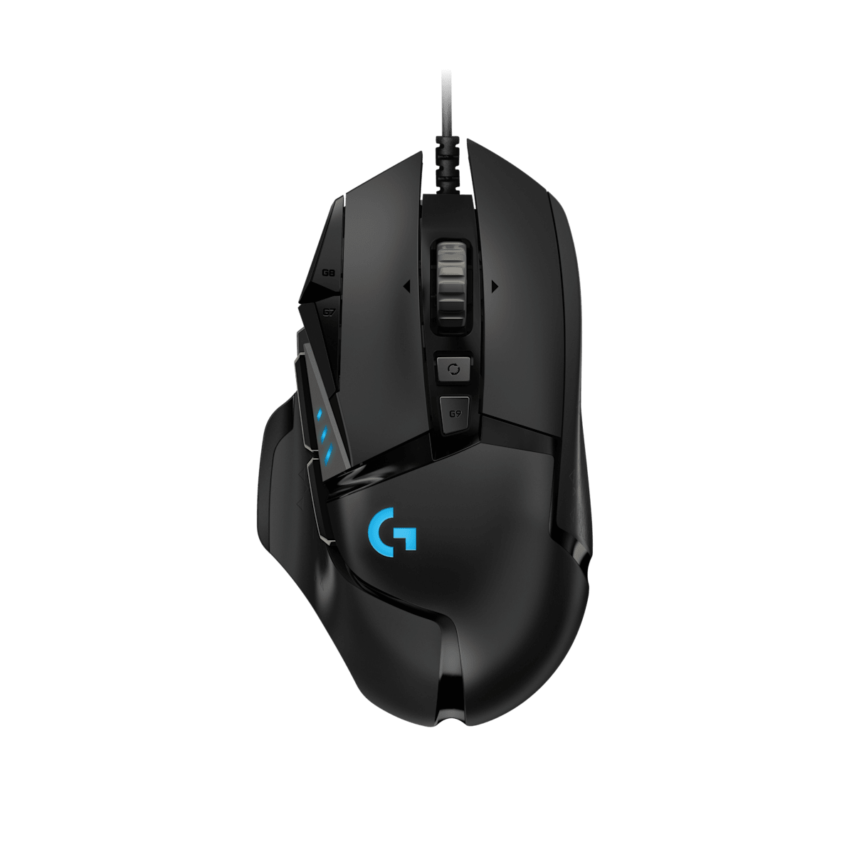 Logitech G502 HERO wired gaming mouse official top view