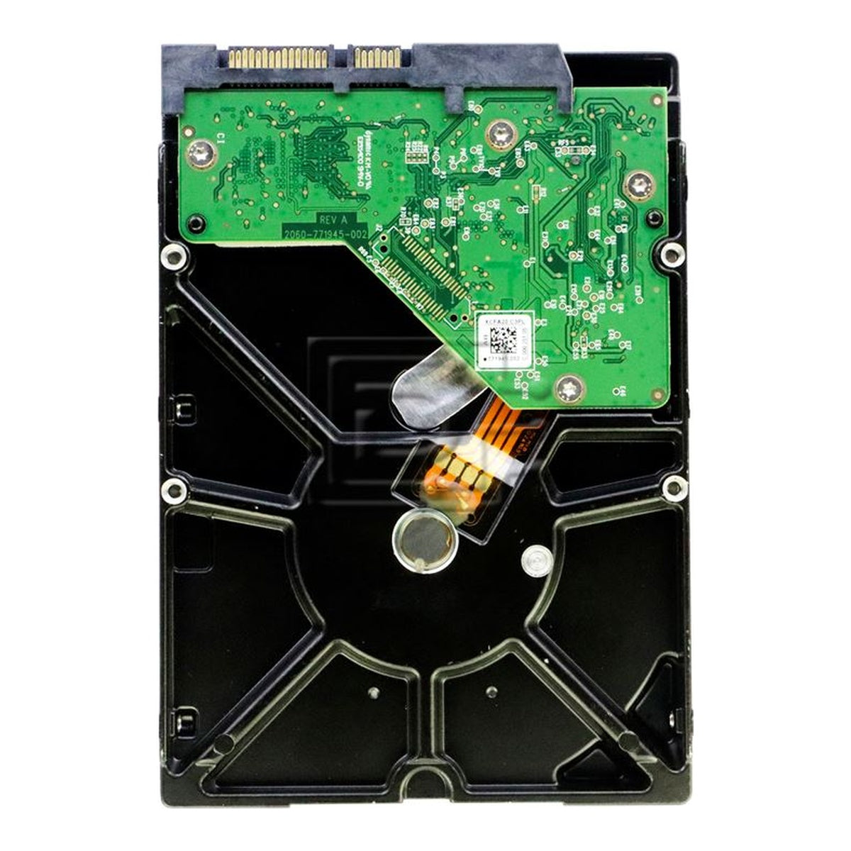 Western Digital AV-GP WD20EURX 2TB SATA hard drive – underside view