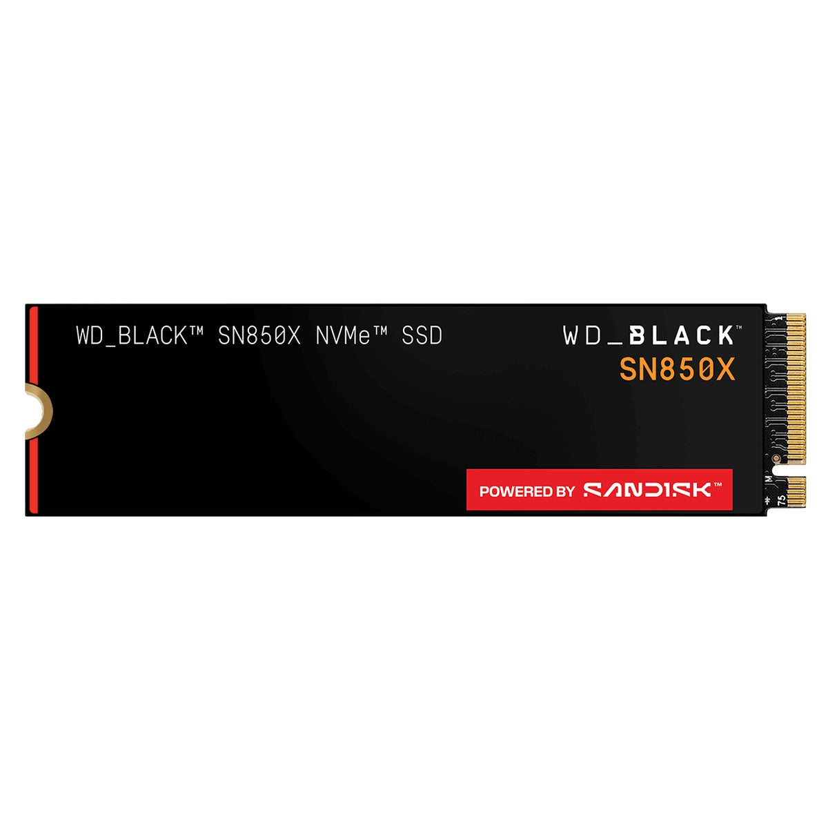WD_BLACK SN850X NVMe SSD without heatsink – straight-on front manufacturer stock image