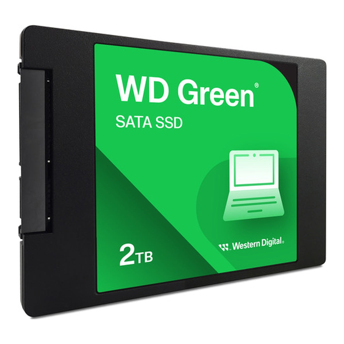 Western Digital WD Green 2TB 2.5-inch SATA SSD connectors stock image